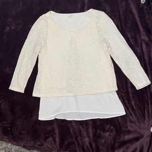 Beautiful Layered Loft Shirt Cream Colored